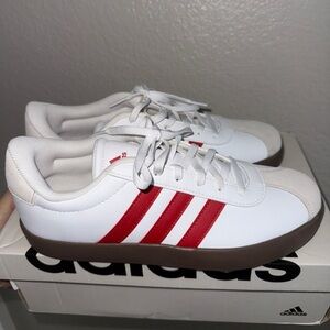 Adidas VL Court 3.0 White and Red Casual Sneakers